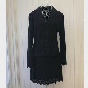 Burberry Suede Jacket and Skirt Set